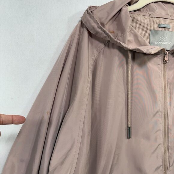 Soia & Kyo Jacket Women S/M Light Pink Oaklynn Windbreaker Hooded Relaxed Fit - Picture 7 of 15